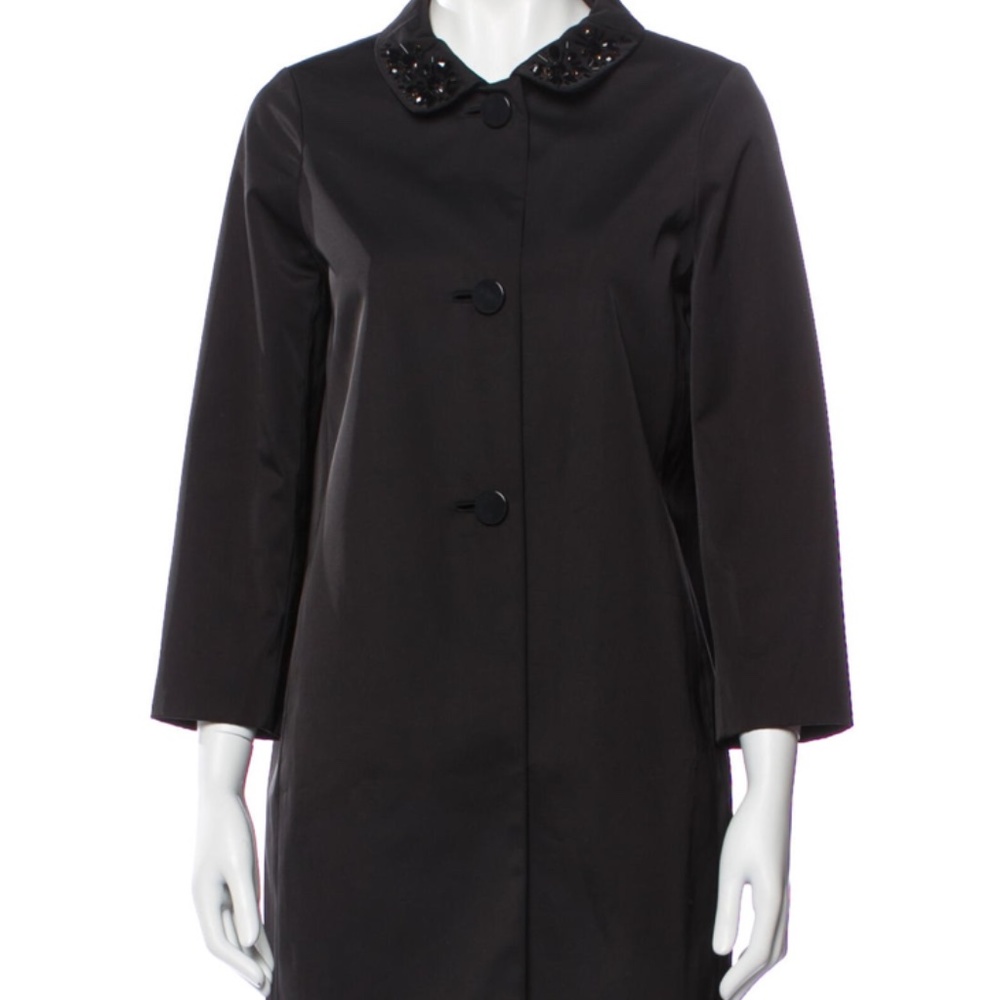 KATE SPADE New York BEADED CRYSTAL COLLAR COAT